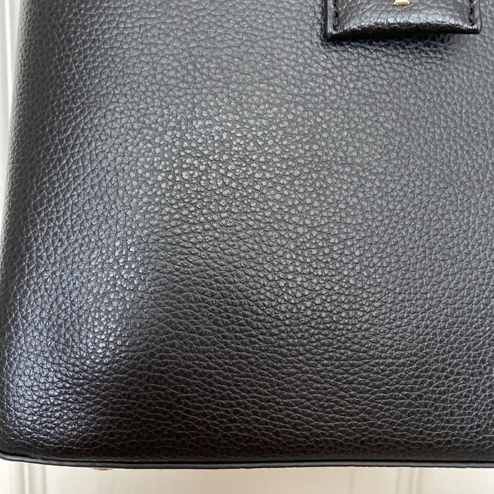 BNWT Kate Spade Eva Refined Black Leather Triple Compartment Tote